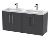 Hudson Reed Juno 1200mm Wall Hung 4-Door Vanity Unit with Double Basin