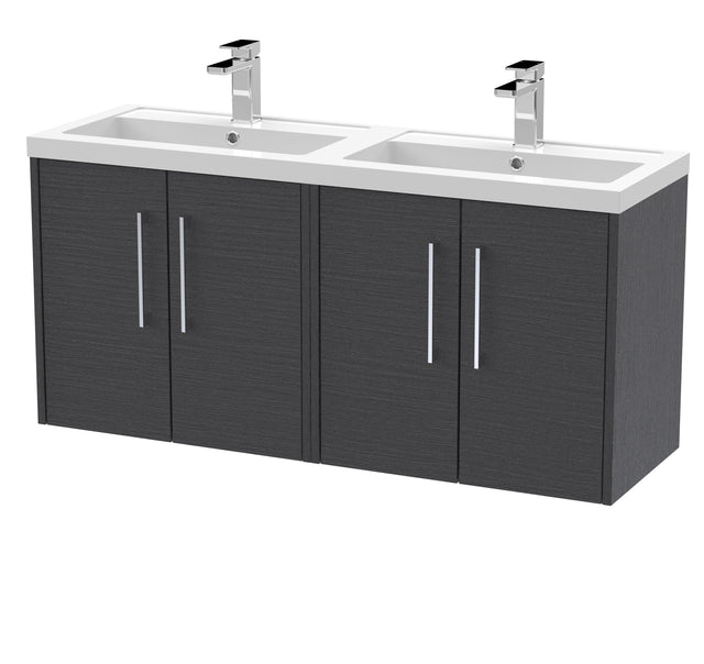 Hudson Reed Juno 1200mm Wall Hung 4-Door Vanity Unit with Double Basin