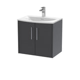 Hudson Reed Juno 600mm Wall Hung 2-Door Vanity Unit With 1 Tap Hole Basin