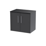 Hudson Reed Juno 600mm Graphite Grey Wall Hung 2-Door Vanity Unit With Laminate Top