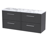 Hudson Reed Juno 1200mm Wall Hung 4-Drawer Vanity Unit With Laminate Worktop