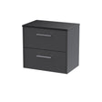 Hudson Reed Juno 600mm Graphite Grey Wall Hung 2-Drawer Soft Close Vanity Unit With Laminate Top