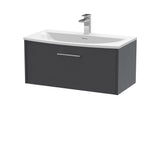 Hudson Reed Juno 800mm Graphite Grey Wall Hung Single Drawer Vanity Unit With Basin