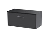 Hudson Reed Juno 800mm Graphite Grey Wall Hung Single Drawer Vanity Unit With Laminate Worktop