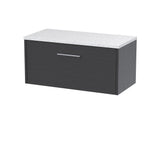 Hudson Reed Juno 800mm Graphite Grey Wall Hung Single Drawer Vanity Unit With Laminate Worktop