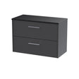Hudson Reed Juno 800mm Graphite Grey Wall Hung 2-Drawer Soft Close Vanity Unit With Laminate Top