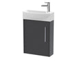 Hudson Reed Juno Compact 440mm Wall Hung Single Door Vanity Unit With 1 Tap Hole Left Hand Basin