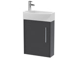 Hudson Reed Juno Compact 440mm Wall Hung Single Door Unit With 1 Tap Hole Basin Right Hand