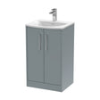 Hudson Reed Juno 500mm Floor Standing 2-Door Vanity Unit With 1 Tap Hole Basin