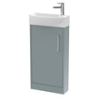 Hudson Reed Juno Compact 450mm Left Hand Floor Standing Single Door Vanity Unit with 1 Tap Hole Basin