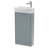 Hudson Reed Juno Compact 450mm Left Hand Floor Standing Single Door Vanity Unit with 1 Tap Hole Basin