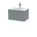 Hudson Reed Juno 600mm Coastal Grey Wall Hung Single Drawer Vanity Unit With Basin