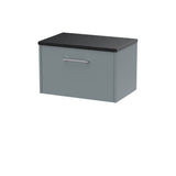 Hudson Reed Juno 600mm Coastal Grey Wall Hung Single Drawer Vanity Unit With Laminate Top