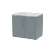 Hudson Reed Juno 600mm Coastal Grey Wall Hung 2-Door Vanity Unit With Laminate Top