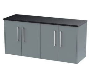 Hudson Reed Juno 1200mm Coastal Grey Wall Hung Vanity Unit With Laminate Worktop