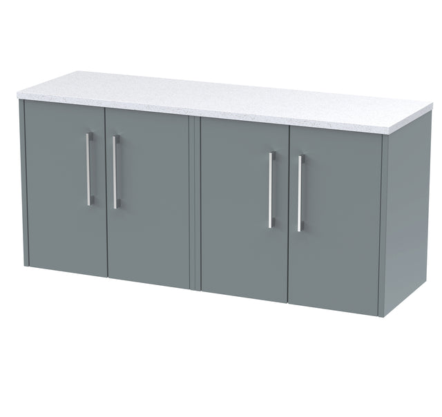 Hudson Reed Juno 1200mm Wall Hung 2-Door Vanity Unit With Laminate Worktop With Handle