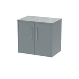 Hudson Reed Juno 600mm Coastal Grey Wall Hung 2-Door Vanity Unit With Worktop