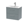 Hudson Reed Juno 600mm Wall Hung 2-Drawer Vanity & 1 Tap Hole Basin