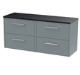 Hudson Reed Juno 1200mm Coastal Grey Wall Hung 4-Drawer Vanity Unit With Laminate Worktop