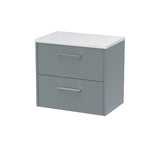 Hudson Reed Juno 600mm Wall Hung Coastal Grey 2-Drawer Vanity Unit With Laminate Top