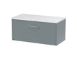 Hudson Reed Juno 800mm Coastal Grey Wall Hung Single Drawer Vanity Unit With Laminate Top