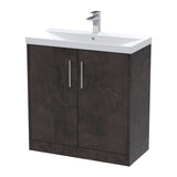 Hudson Reed Juno 800mm Floor Standing 2 Door Vanity Unit With Thin-Edge Ceramic Basin