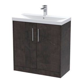 Hudson Reed Juno 800mm Floor Standing 2 Door Vanity Unit With Thin-Edge Ceramic Basin
