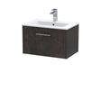 Hudson Reed Juno 600mm Wall Hung Metallic Slate 1 Drawer Vanity Unit with Basin