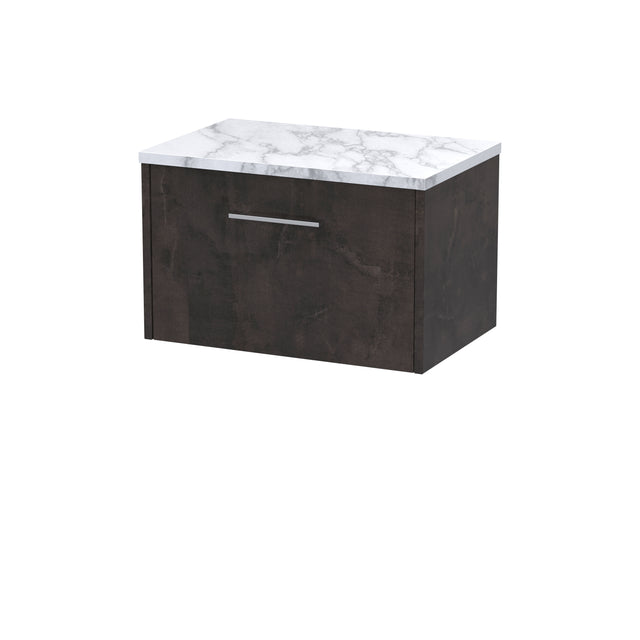 Hudson Reed Juno 1200mm Metallic Slate Wall Hung 2-Drawer Vanity Unit With Laminate Worktop