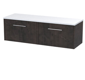 Hudson Reed Juno 1200mm Wall Hung 2-Drawer Vanity Unit With Laminate Worktop