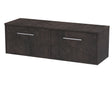 Hudson Reed Juno 1205mm Metallic Slate Wall Hung 2 Drawer Vanity Unit With Worktop