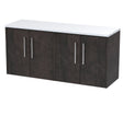 Hudson Reed Juno 1200mm Metallic Slate Wall Hung Vanity Unit With Laminate Worktop