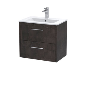 Hudson Reed Juno 600mm Metallic Slate Wall Hung Vanity Unit with Basin
