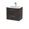 Hudson Reed Juno 600mm Wall Hung 2 Drawer Vanity Unit Including Curved Ceramic Basin