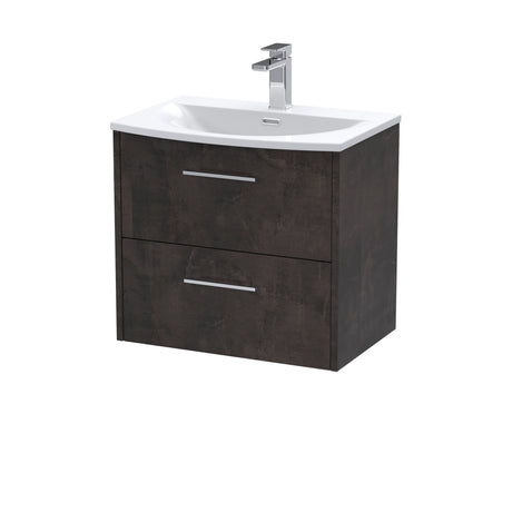 Hudson Reed Juno 600mm Wall Hung 2 Drawer Vanity Unit Including Curved Ceramic Basin
