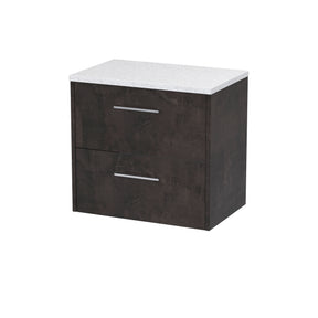 Hudson Reed Juno 600mm Wall Hung 2 Drawer Vanity Unit With Laminate Worktop & Handle