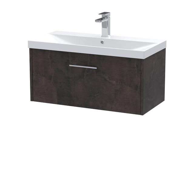 Hudson Reed Juno 810mm Metallic Slate Wall Hung 1 Drawer Vanity Unit with Basin