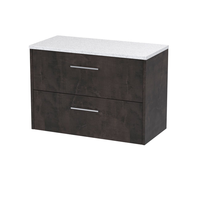 Hudson Reed Juno 800mm Metallic Slate Wall Hung Vanity Unit With Laminate Worktop
