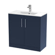 Hudson Reed Juno 800mm Midnight Blue Floor Standing 2-Door Vanity & Basin With Soft Close Doors