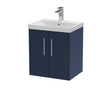Hudson Reed Juno 510mm Wall Hung 2-Door Vanity & Basin With Soft Close Drawers