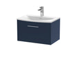 Hudson Reed Juno 600mm Wall Hung Single Drawer Vanity & Basin Midnight Blue with Soft Close Drawer
