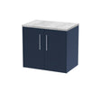 Hudson Reed Juno 600mm Midnight Blue Wall Hung 2-Door Vanity Unit With Laminate Worktop