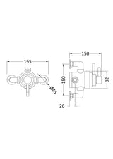Tec Dual Exposed Thermostatic Shower Valve