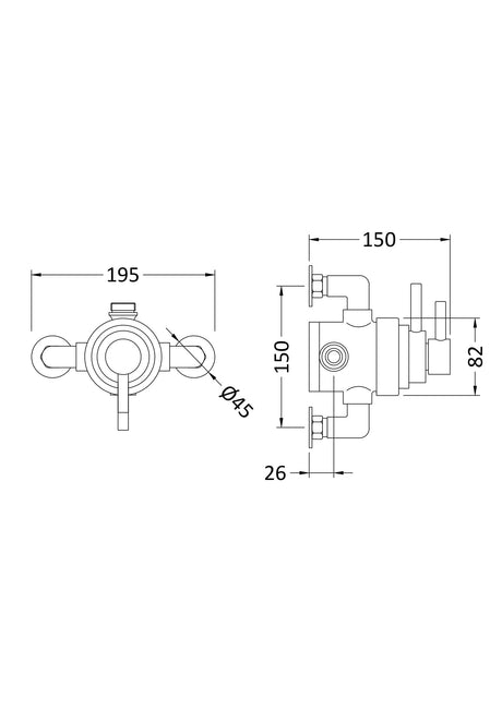 Tec Dual Exposed Thermostatic Shower Valve