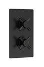 Tec Crosshead Twin Thermostatic Shower Valve Matt Black