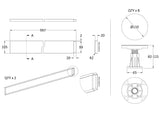 Hudson Reed 1000mm Square & Rectangular Tray Leg Set With Plinth, Legs, Clips & Screws