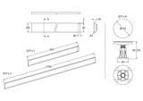 Hudson Reed 1100-1200mm Rectangular Shower Tray Leg Set With Plinth, Legs, Clips & Screws
