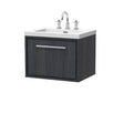 Hudson Reed Lille 600mm Wall Hung Single Drawer Vanity Unit with Basin, 3 Tap Hole, Soft Close Drawers