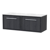 Lille 1200mm Wall Hung Single Drawer Vanity with Marble Worktop