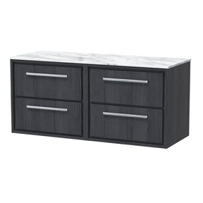 Hudson Reed Lille 610mm Wall Hung 4-Drawer Vanity Unit with Marble Worktop